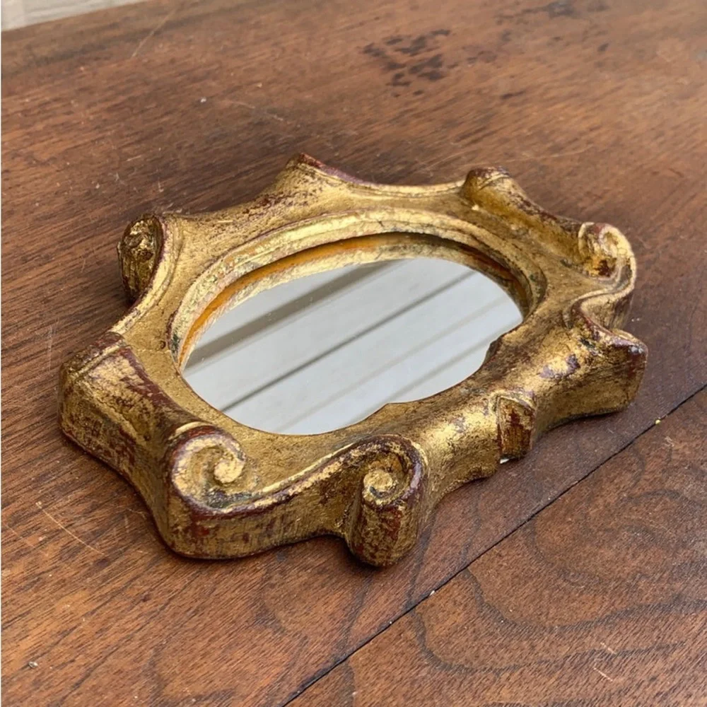 Italian Florentine Baroque Gold Giltwood Antique Wall Mirror